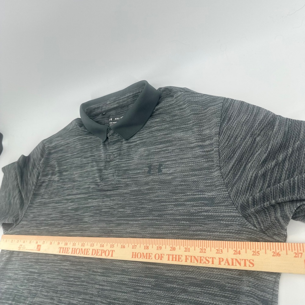 Under Armour Performance Polo Mens XXL 2XL Gray Heathered Short Sleeve Shirt - Picture 5 of 8